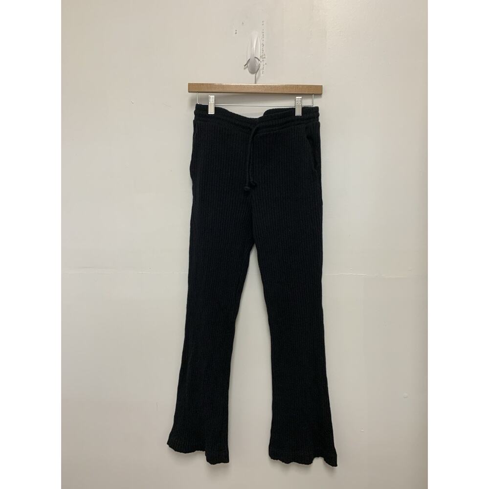 For Days Black Ribbed Flare Sweatpants Medium